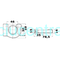 Nerūdijančio plieno atlenkiamas laikiklis 32-35 mm